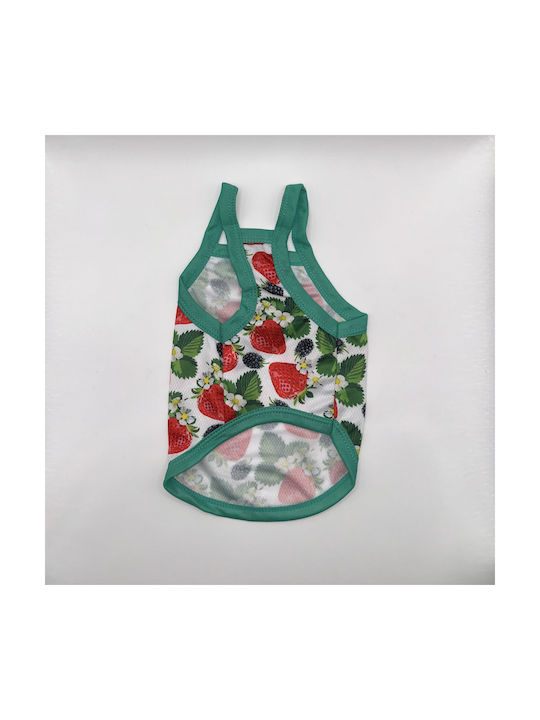 Bonnie Xs Bali Short-Sleeve Dog Shirt with Strawberries and Flowers Design Bonnie Xs Bali Short-Sleeve Dog Shirt with Strawberries and Flowers Design