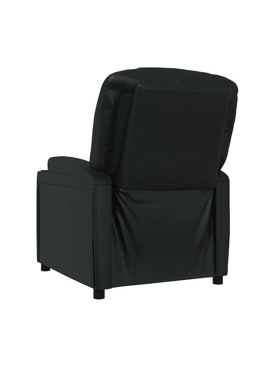 Πολυθρόνα Relax με Υποπόδιο από Δερματίνη Μαύρη 75x88x100cm