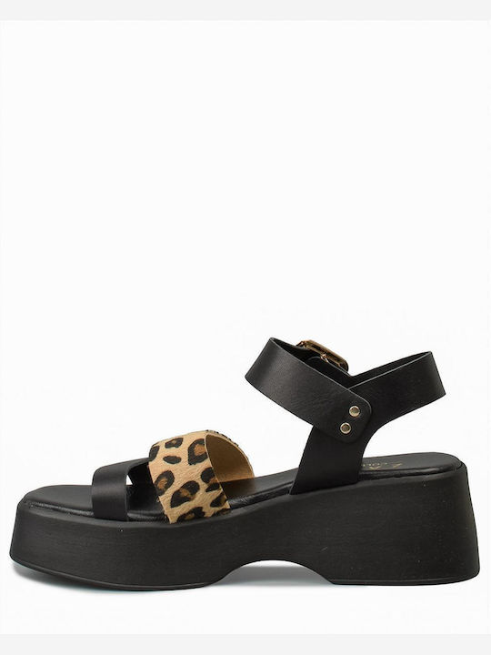 Women's Flat Sandals Flatforms in Black Color