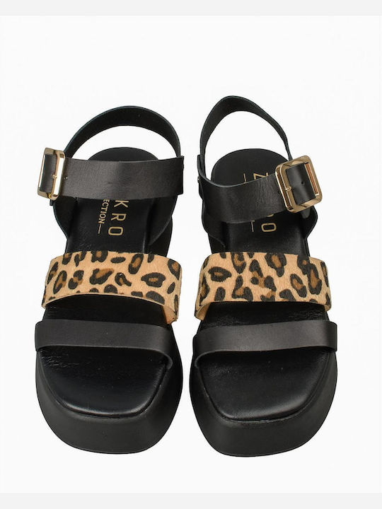 Women's Flat Sandals Flatforms in Black Color