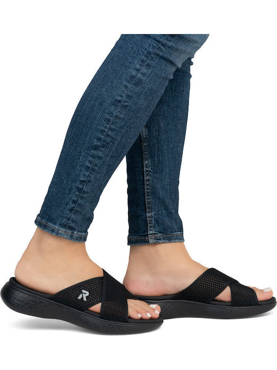 Γυναικεία Ανατομικά Σανδάλια Flatforms Μαύρα