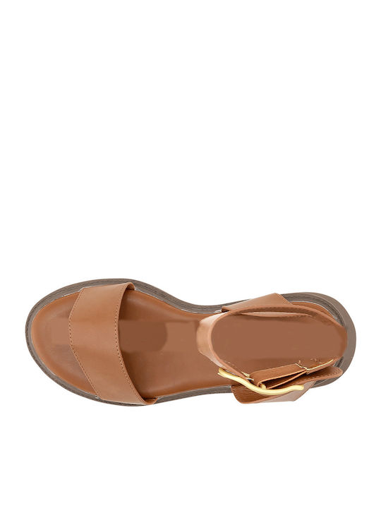Women's Synthetic Leather Platform Shoes Brown