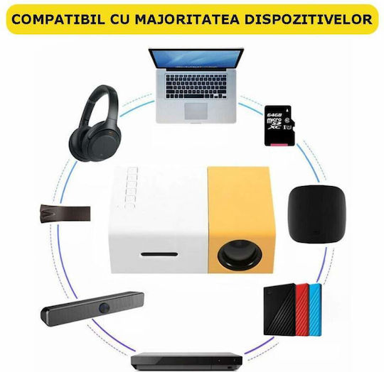 Мини Проектор LCD LED лампа Жълт