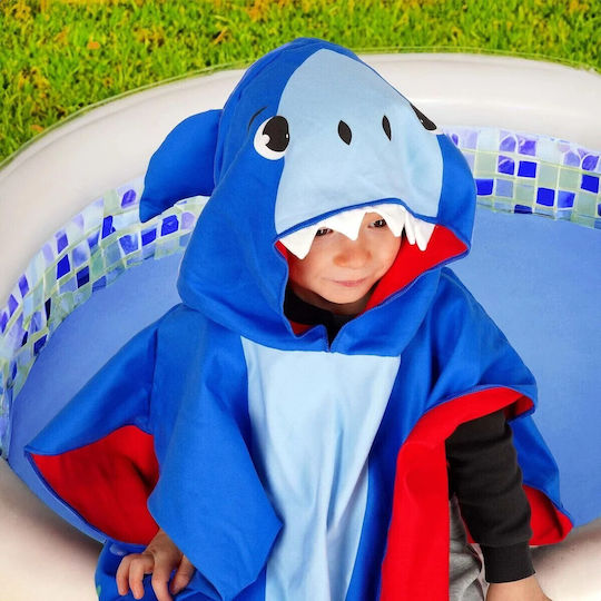 Legami Beach Towelling Poncho for Kids Shark Ptk0002