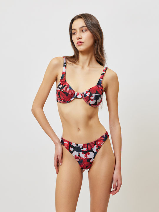 Set Bikini Floral Κόκκινο