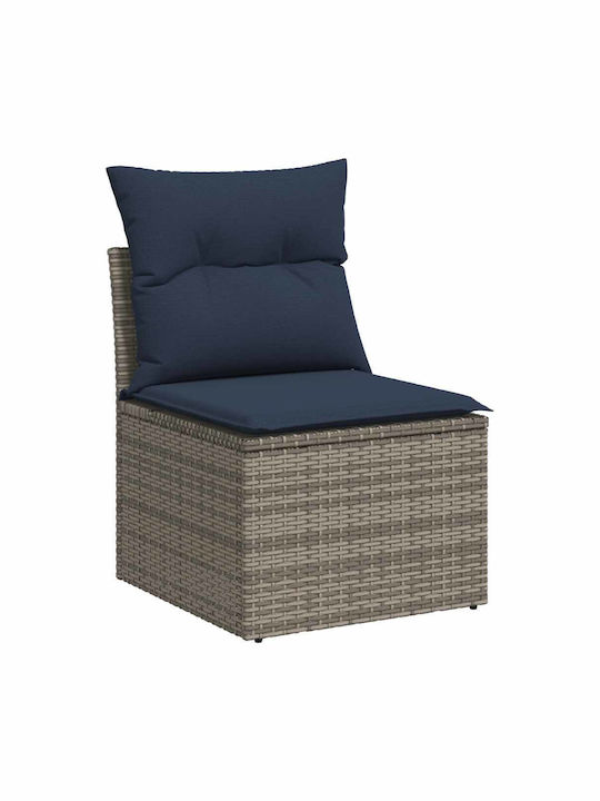 Corner Outdoor Sofa Rattan with Cushions 55x55x69cm