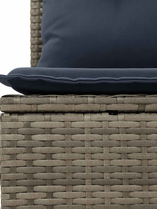 Corner Outdoor Sofa Rattan with Cushions 55x55x69cm