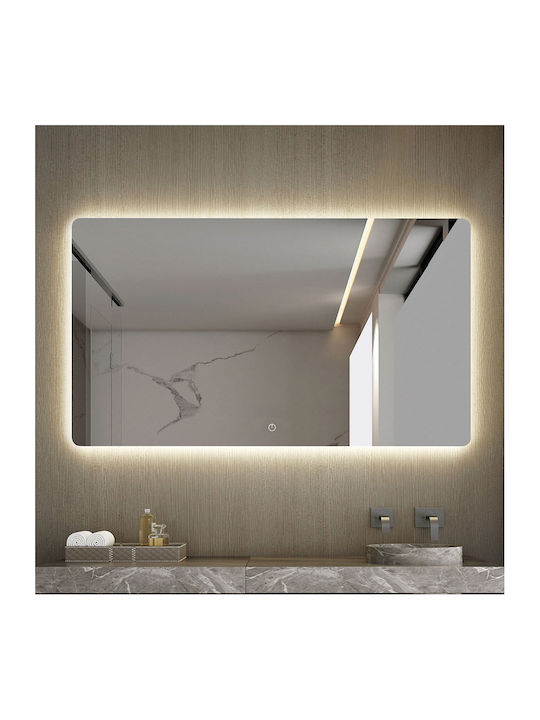 Luminor Joy Rectangular Bathroom Mirror Led Touch 100x70cm