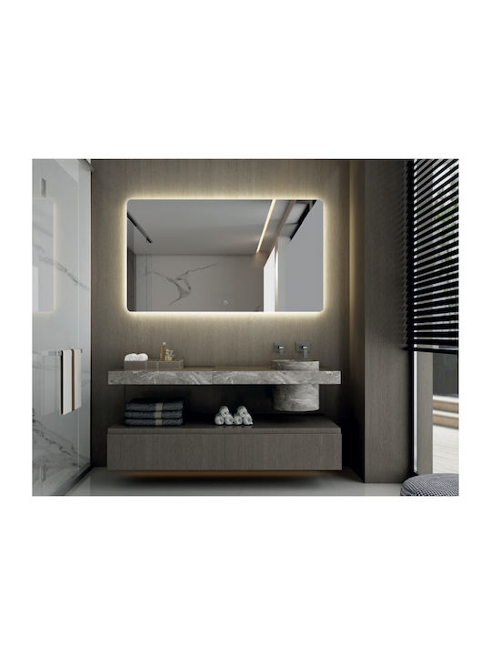 Luminor Joy Rectangular Bathroom Mirror Led Touch 100x70cm
