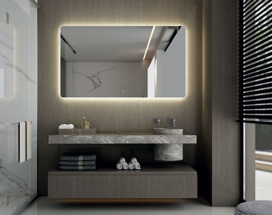 Luminor Joy Rectangular Bathroom Mirror Led Touch 100x70cm