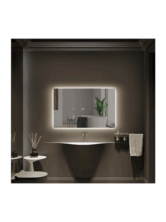 Imex Italia Oglindă de Baie Pătrată Lumini LED Atingere 80x80cm