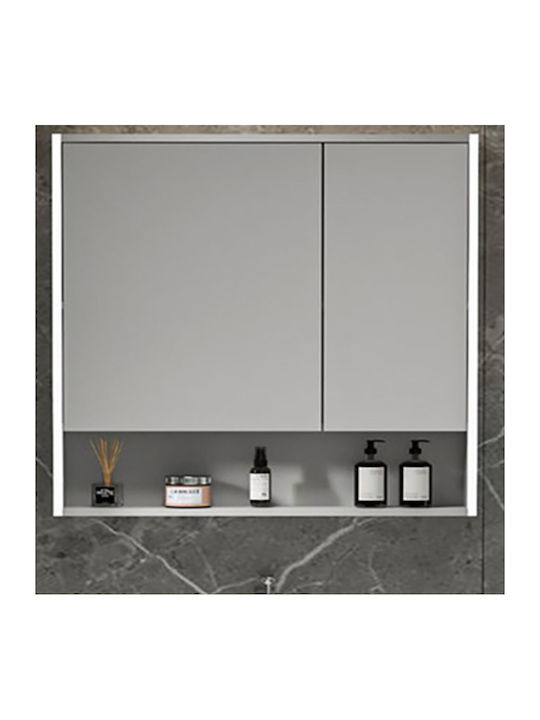 Martin Καθρέπτης Μπάνιου Led από Plywood 95x70cm Γκρι