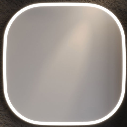 Martin Badezimmerspiegel LED aus MDF 80x80cm Beige