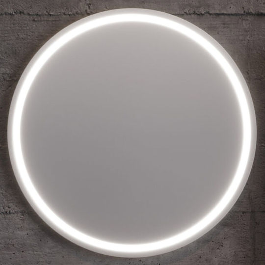Martin Runder Badezimmerspiegel LED aus MDF 80x80cm Blau