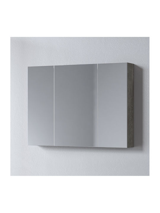 Martin Omega 90 Rectangular Bathroom Mirror made of Particle Board with Cabinet 87x65cm Ashtray