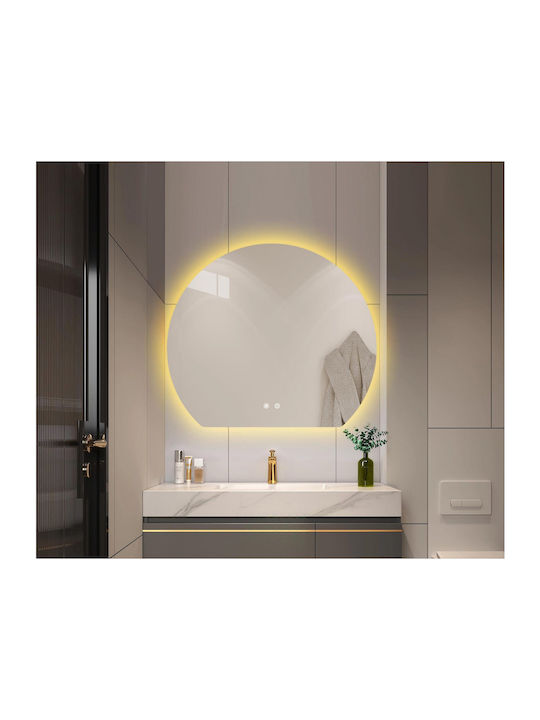 Martin Ημικυκλικός Καθρέπτης Μπάνιου Led 70x80cm Λευκός