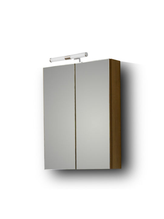Martin Siena 55 Rechteckiger Badezimmerspiegel aus Spanplatte mit Schrank 52x65cm Sonoma