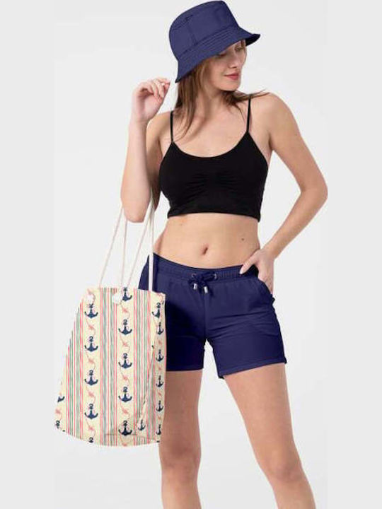 Miami Beach Stoff Strandtasche Beige