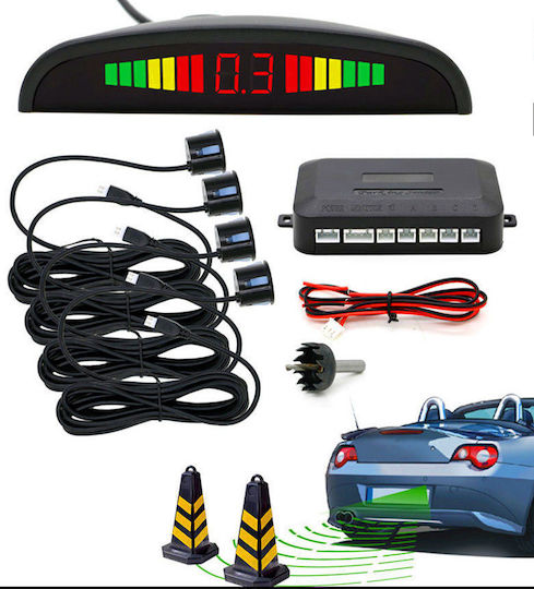 ACP Car Parking System Back with Screen / Buzzer and 4 Sensors 24mm in Black Color