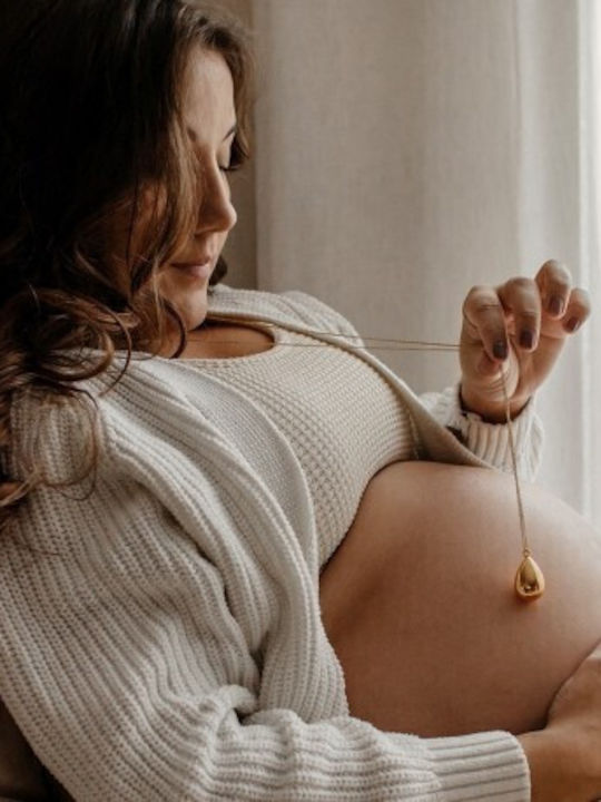 Proud Mama Pregnancy Necklace From Pink Gold Plated Steel Pink