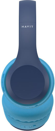 Havit Wireless / Wired On Ear Headphones with Radio with 18 hours of Operation Blue