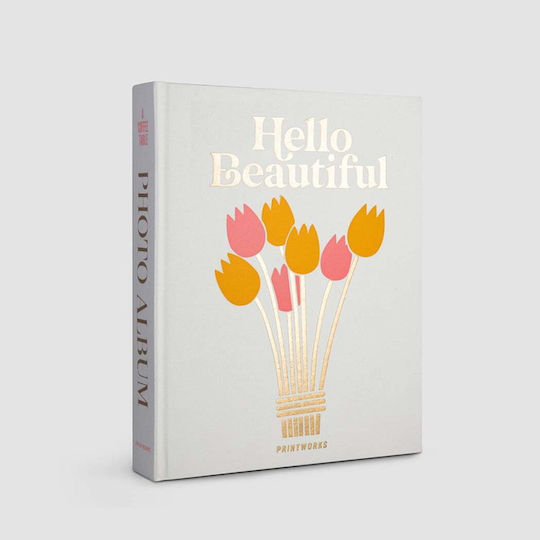 Album foto Printworks Hello Beautiful 33 X 27 cm Copertă elegantă din carton 60 fotografii 10 X 15 cm 30 pagini Ideal ca și cadou Crem
