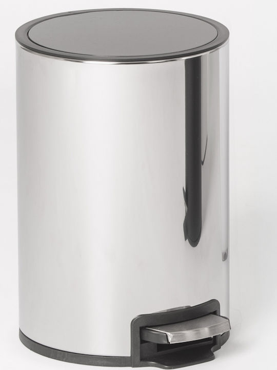 Imex Metallic Bathroom Basket Soft Close 5lt Silver
