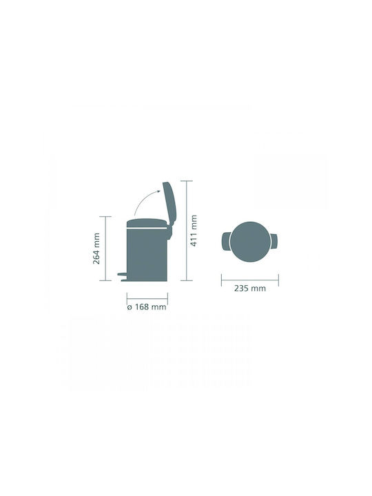 Brabantia Newicon Pedal-Abfalleimer 3 L Leises Schließen Rutschfester Boden Weiß