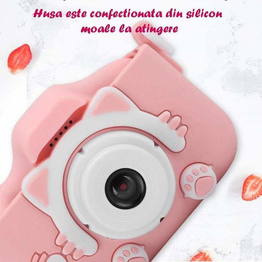 Cat Παιδική Φωτογραφική Μηχανή 3MP Full HD (1080p) Ροζ