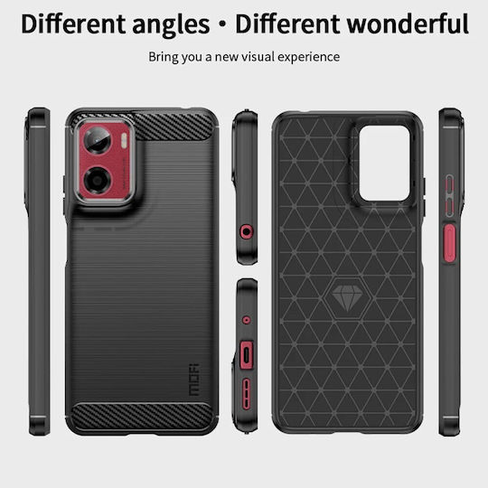 Mofi Brushed Carbon Back Cover Σιλικόνης Μαύρο (Motorola Moto E15, Motorola G05)