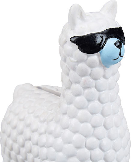 Relaxdays Money Box Ceramic White 15.5x11x6cm