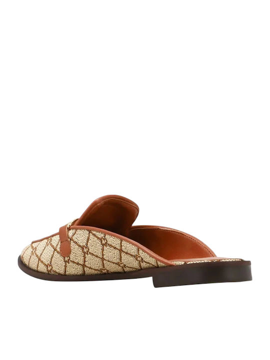 Mules mit Absatz in Braun Farbe