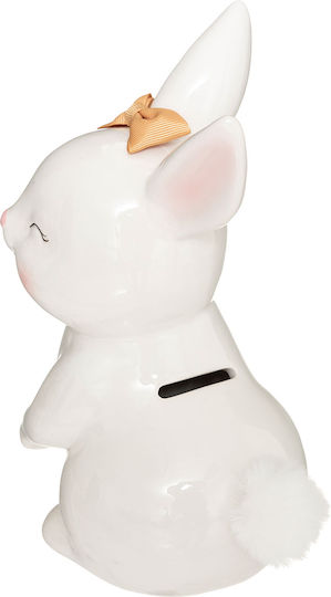Atmosphera Iepure 22cm Copil Cutiuta de bani Ceramic Alb 22cm