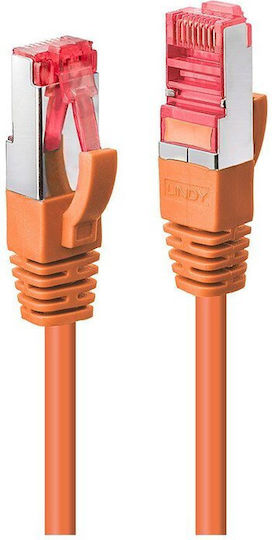 Lindy S/FTP Cat.6 (Gigabit) Καλώδιο Δικτύου Ethernet 1m Πορτοκαλί
