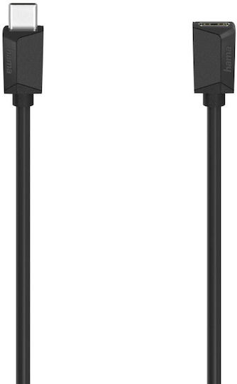 HAMA USB 3.2 Видео Кабел USB-C Мъжки - USB-C Женски Захранване PD Черен 0.5м 00200782