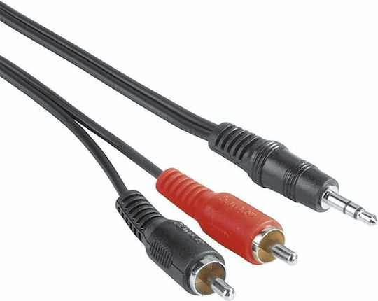 HAMA Кабел За Звук 3,5 мм Мъжки - RCA Женски Черен 2м 00205106