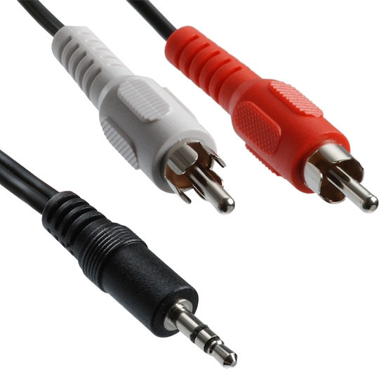 Roline Καλώδιο Ήχου 3.5mm male - RCA male Μαύρο 1.5m 11.99.4341