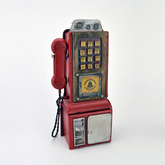 Money Box Metal Red 9x6.5x24cm