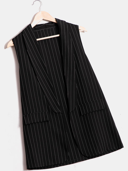 Set Jacket Shorts Striped Black Black
