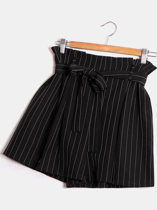 Set Jacket Shorts Striped Black Black