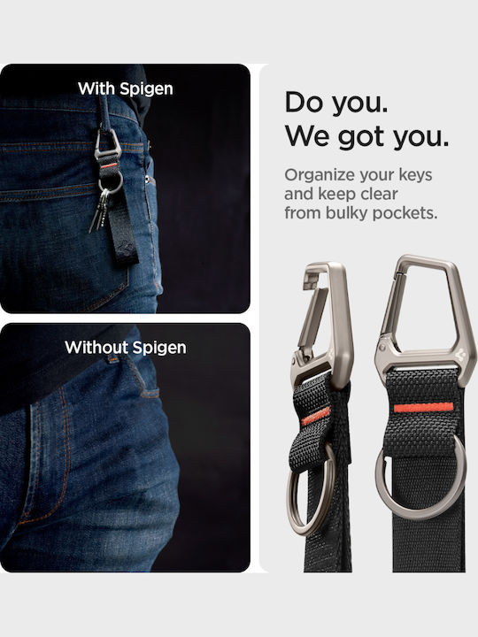 Spigen Sgp Carabiner Μπρελόκ Κλειδιά Μαύρο Ahp05472