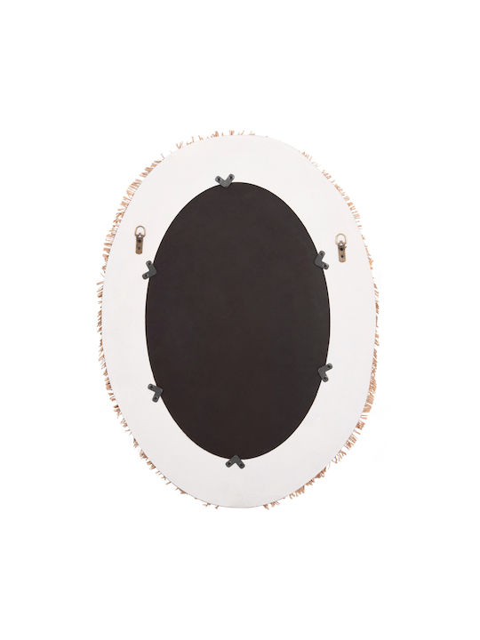 HomeMarkt Santorini Като Огледало за Стена с Бежов Дърво Рамка 80x60см 1бр