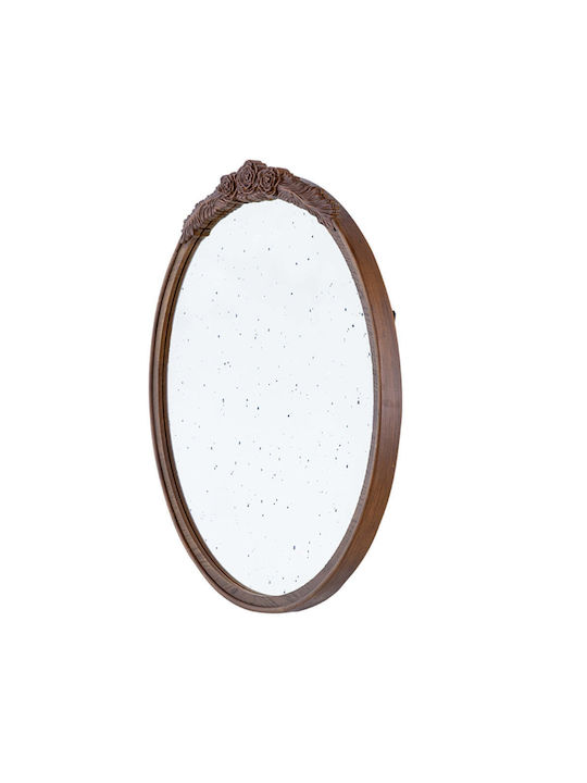 Artekko Oglindă de Perete cu Maro Ramă din Lemn Diametru 74cm 1buc