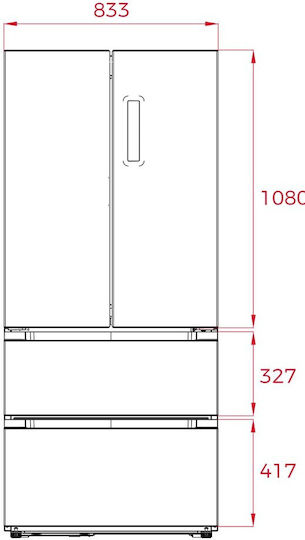 Teka Ψυγείο Ντουλάπα 516lt NoFrost Υ189.8xΠ83.3xΒ65.3εκ. Μαύρο RFD 77825 GBK