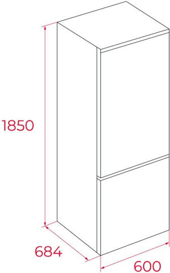 Teka Fridge-Freezer 327lt Total NoFrost H185xW60xD68.4cm White RBF 3420 WH