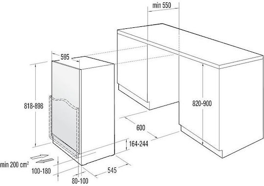 Gorenje Εντοιχιζόμενο Mini Bar 121lt Υ81.8xΠ59.5xΒ54.5εκ. Λευκό RBIU609EA1