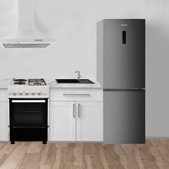 Muhler Ψυγειοκαταψύκτης 323lt NoFrost Υ184xΠ60xΒ66.5εκ. Inox NFC185IE