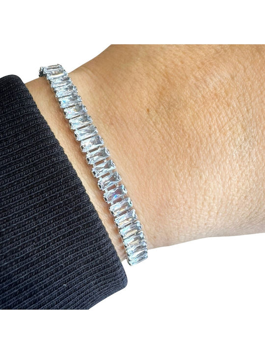 Women's Riviera Bracelet in Silver with Zircon 18cm
