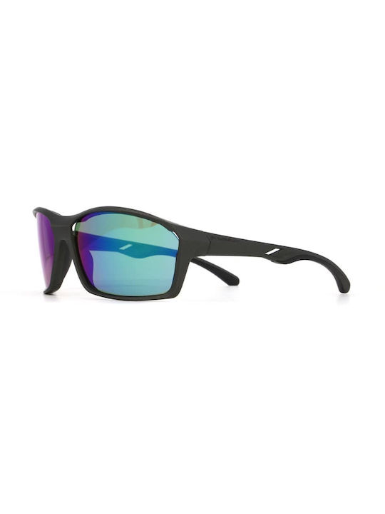 Red Bull Spect Unisex Sunglasses with Green Frame and Green Mirror Lens