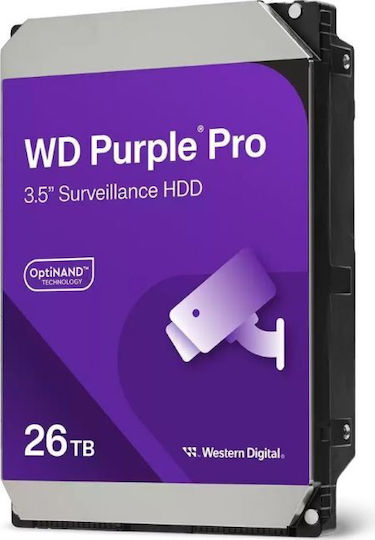 Western Digital Purple Pro 26TB HDD Hard Drive 3.5" SATA III 7200rpm with 512MB Cache for Recorder WD260PURP